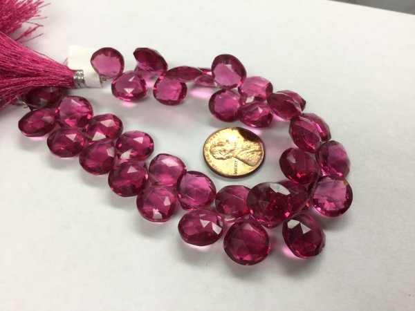 Rubilite Hydro Quartz Heart Faceted