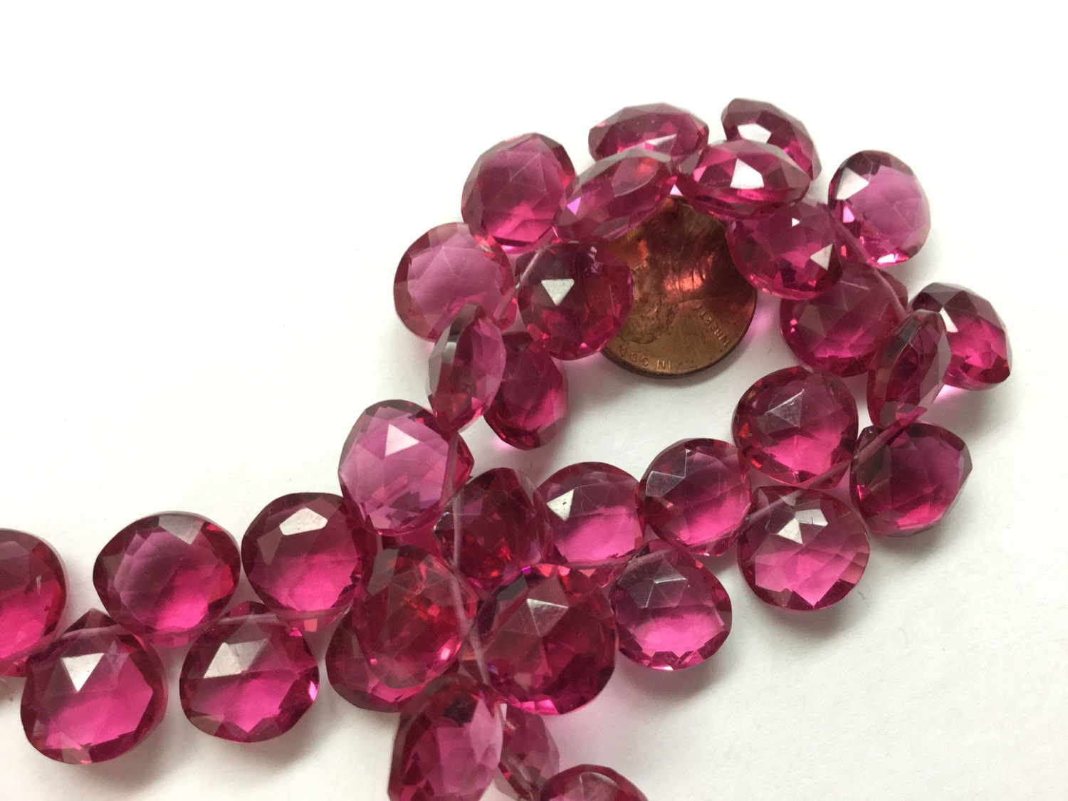 Rubilite Hydro Quartz Heart Faceted