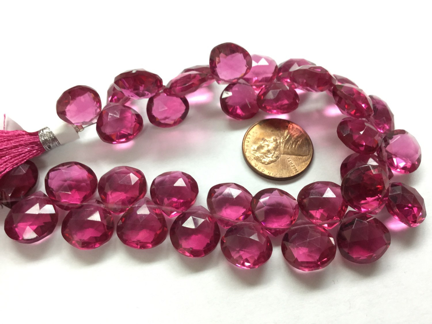 Rubilite Hydro Quartz Heart Faceted