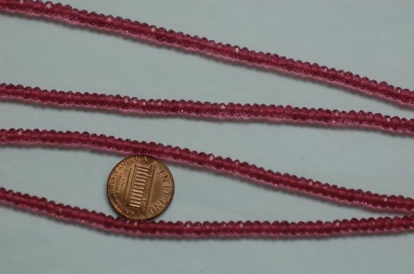 Rubilite Hydro Quartz Rondelle Faceted