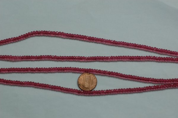 Rubilite Hydro Quartz Rondelle Faceted
