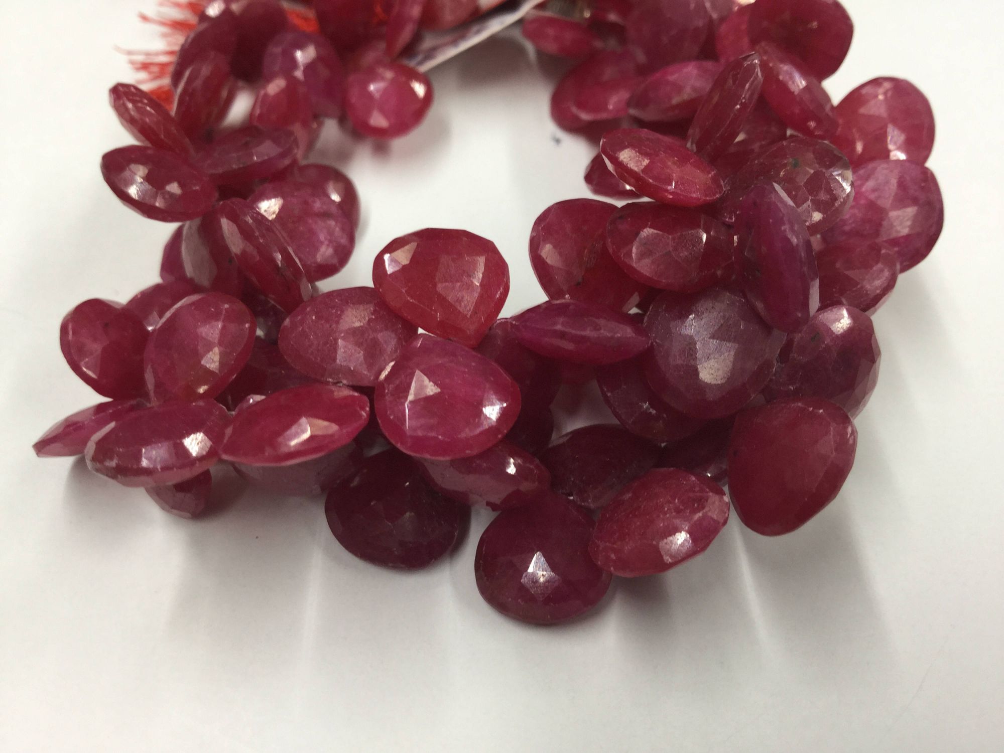 Ruby Hearts Faceted