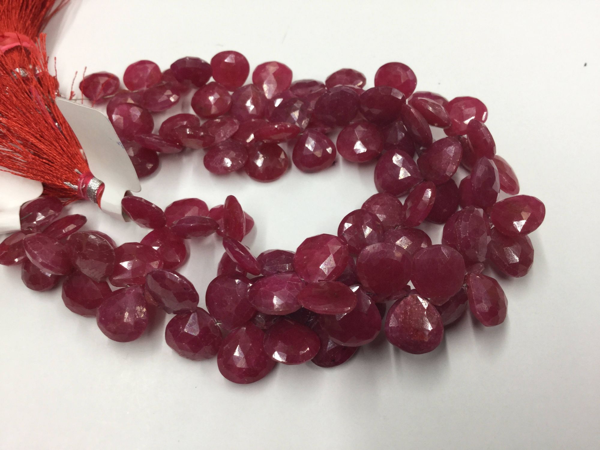 Ruby Hearts Faceted