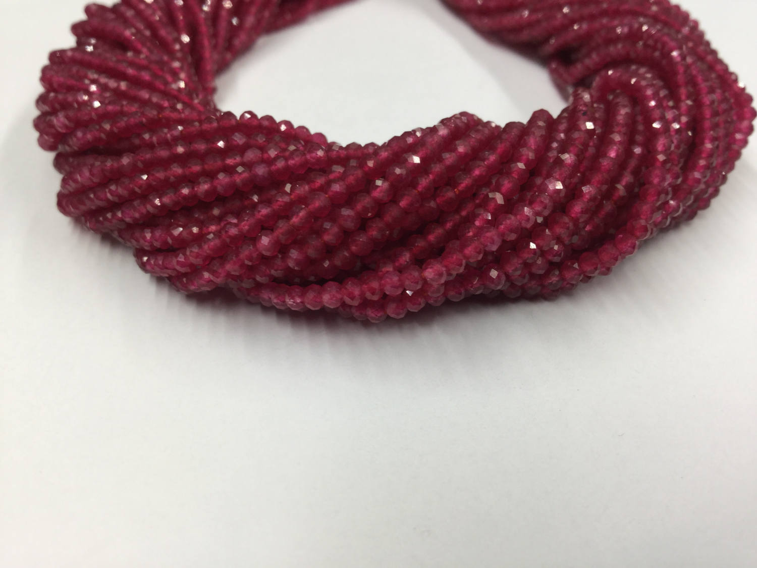 Ruby Onyx Rondelles Faceted