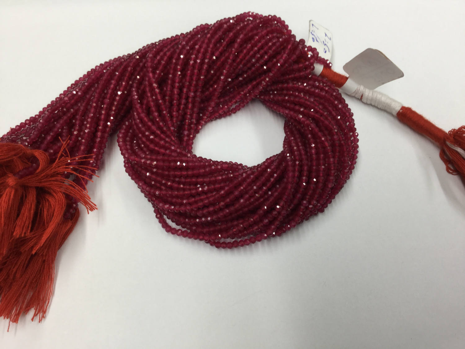 Ruby Onyx Rondelles Faceted