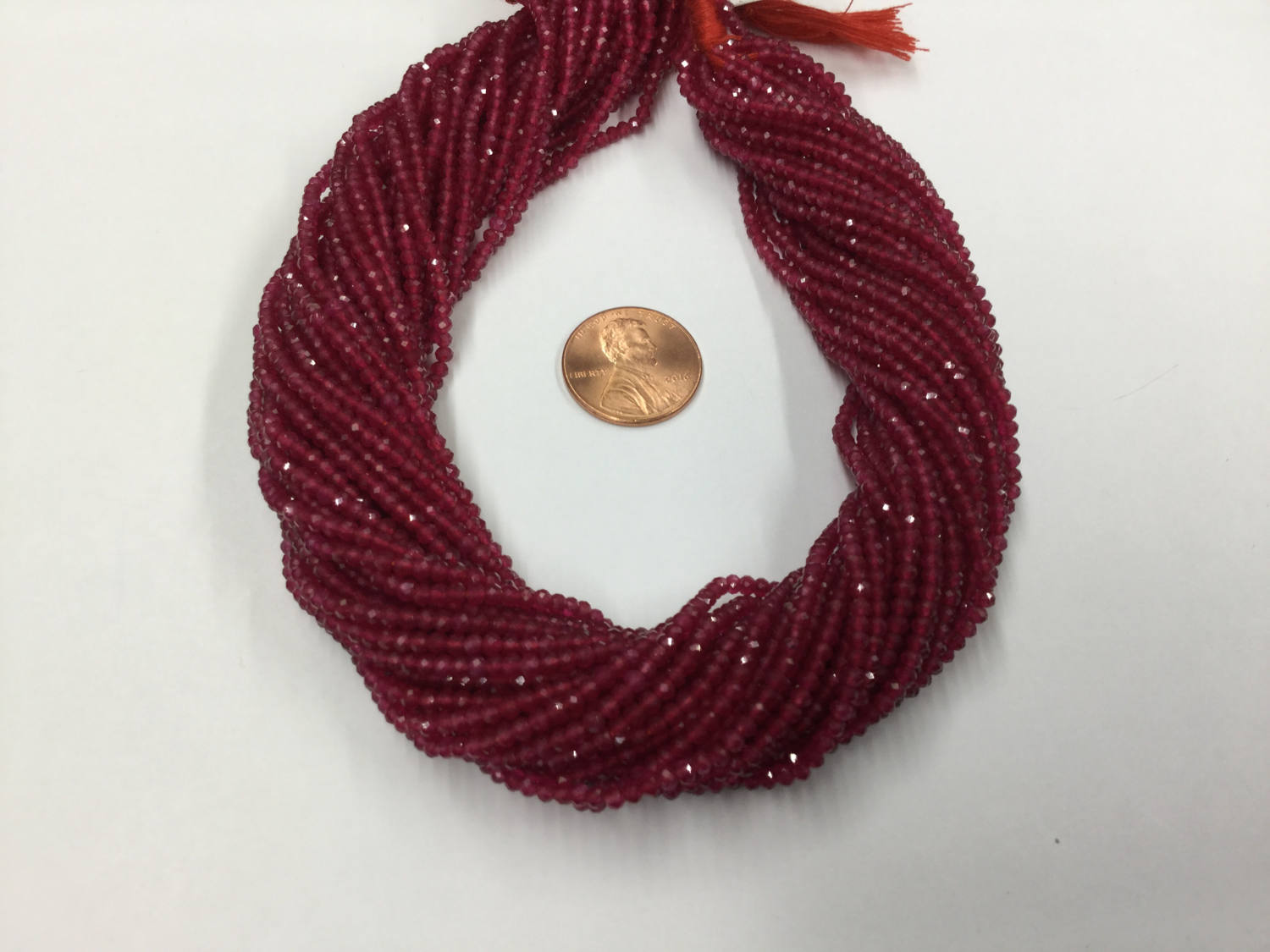 Ruby Onyx Rondelles Faceted