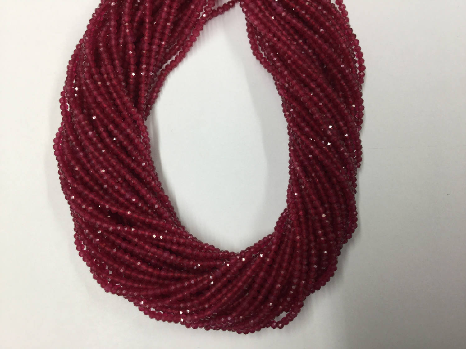 Ruby Onyx Rondelles Faceted