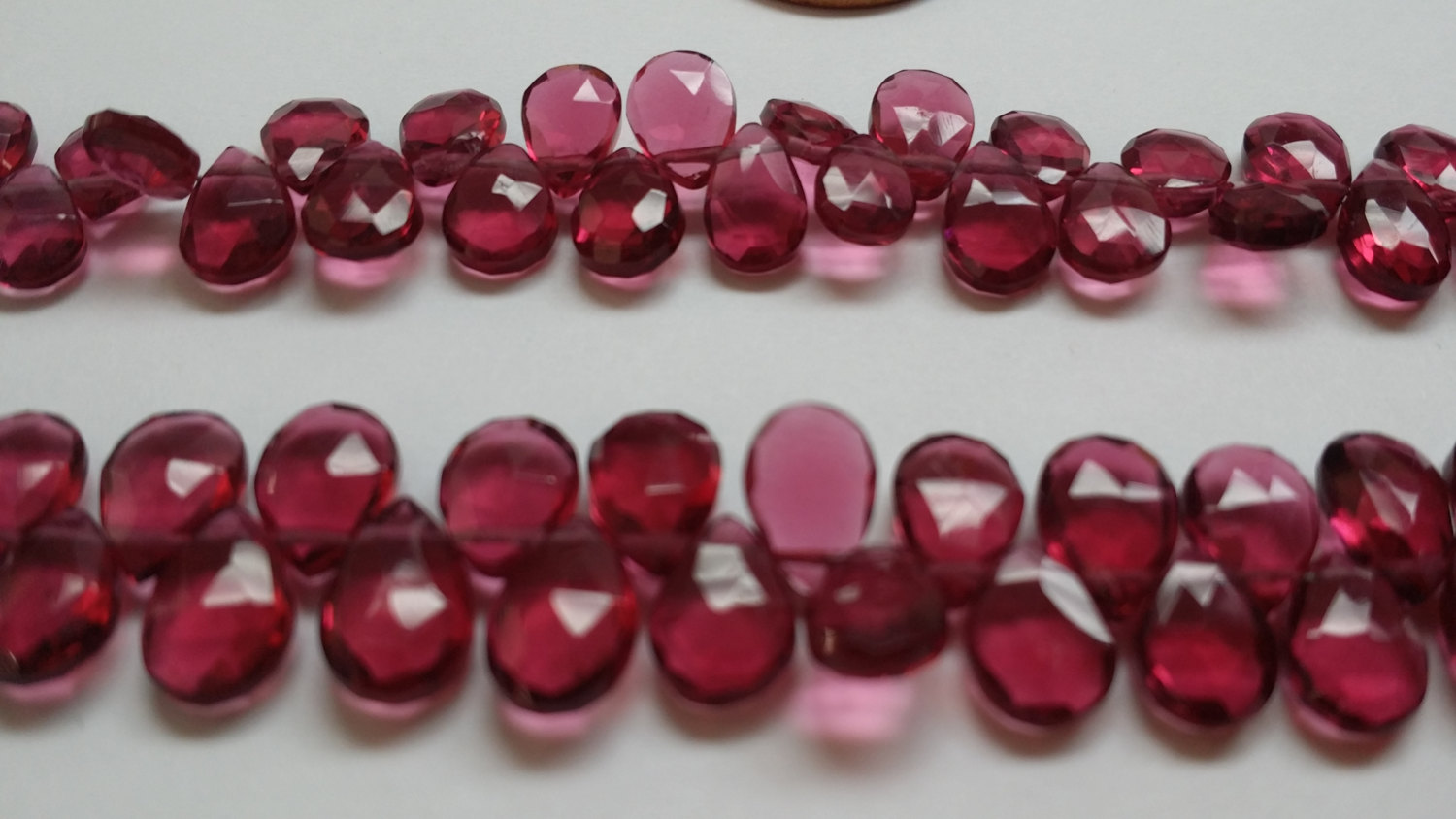 Pink Hydro Quartz Pear Faceted