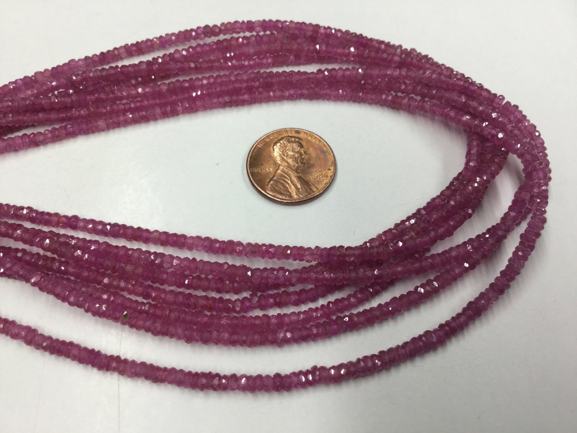 Ruby Pink Sapphire Rondelles Faceted