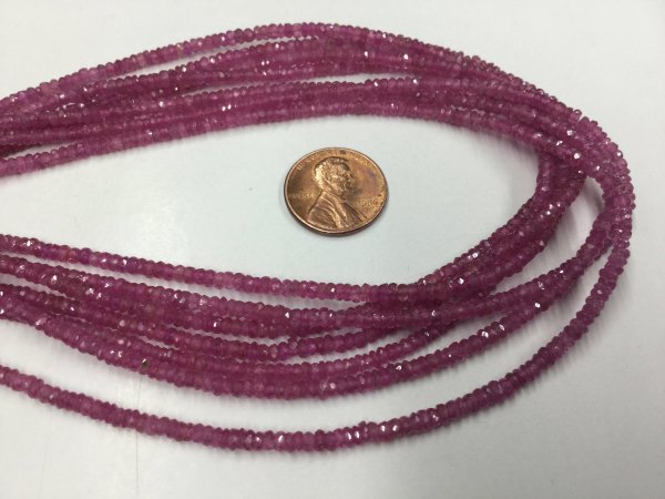 Ruby Pink Sapphire Rondelles Faceted