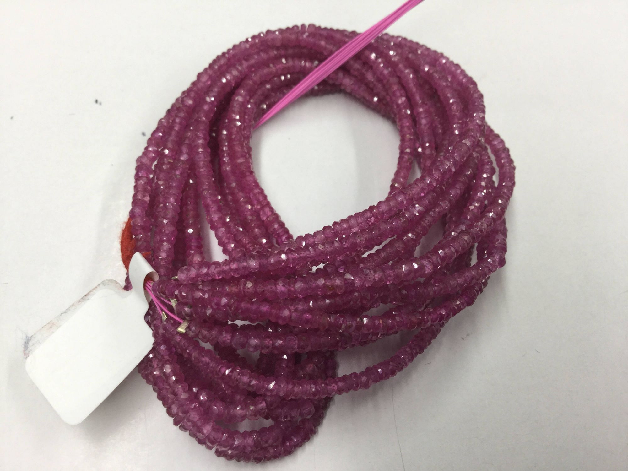 Ruby Pink Sapphire Rondelles Faceted