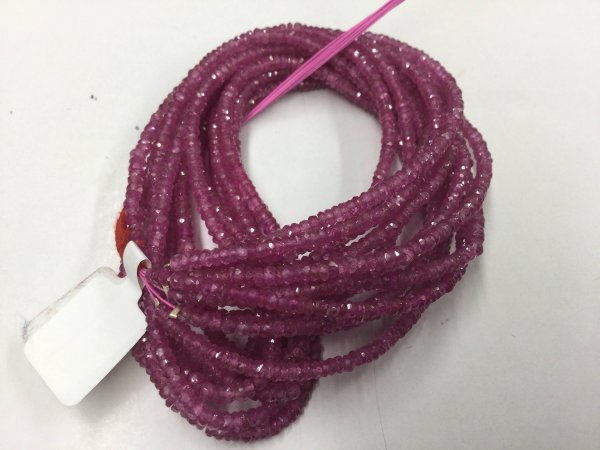 Ruby Pink Sapphire Rondelles Faceted
