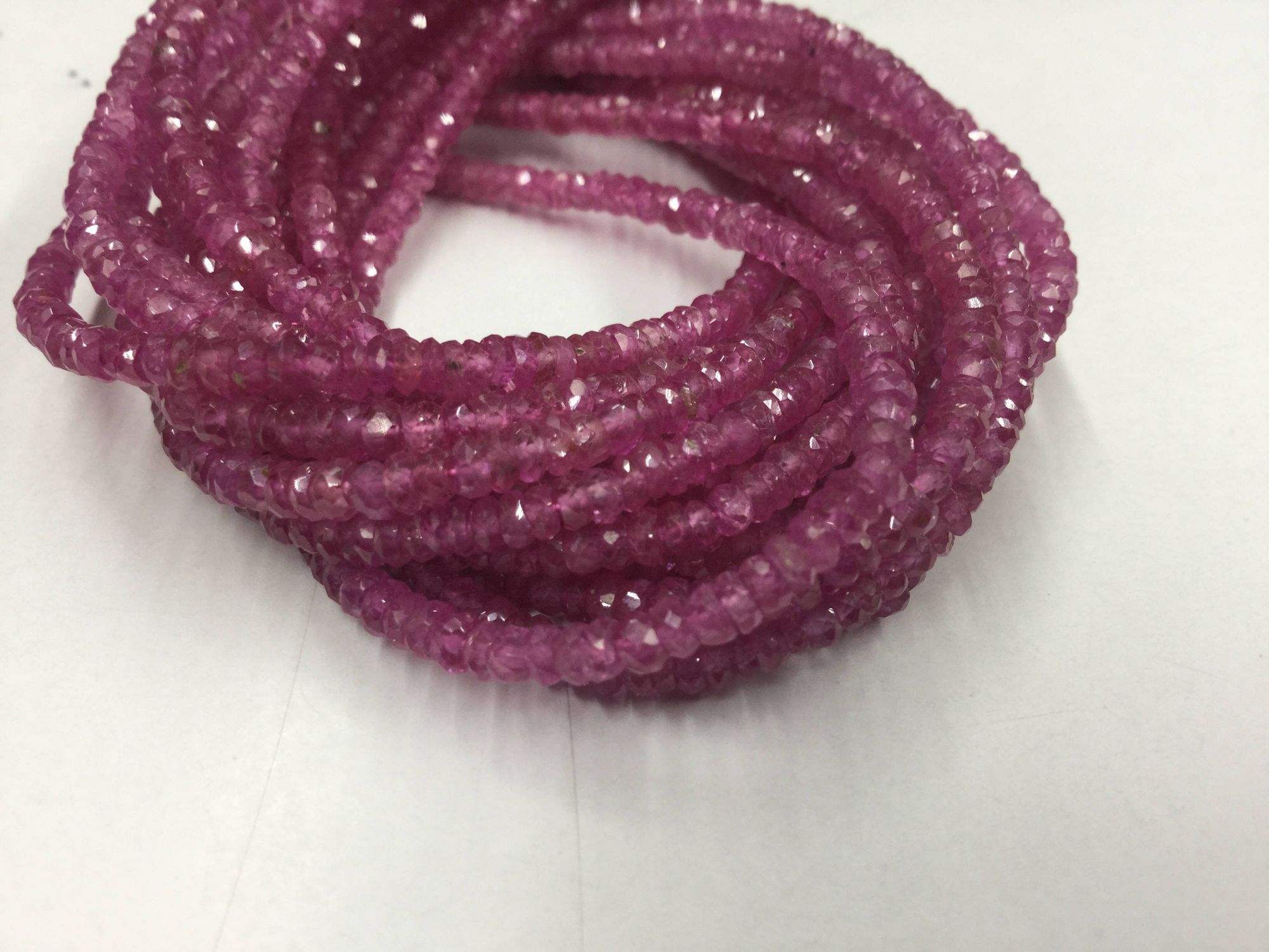 Ruby Pink Sapphire Rondelles Faceted