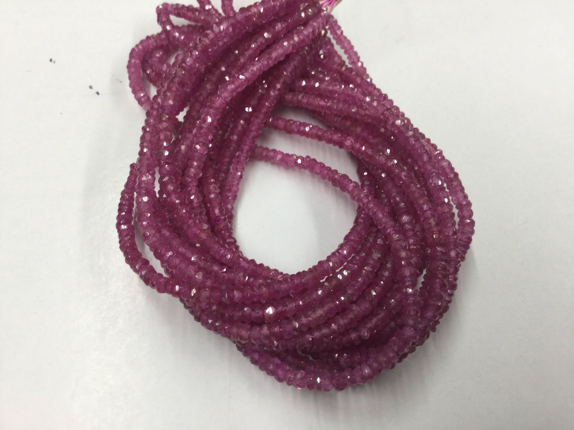 Ruby Pink Sapphire Rondelles Faceted