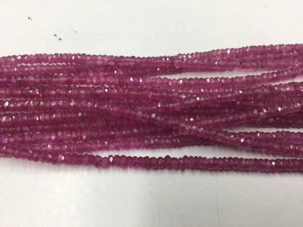 Ruby Pink Sapphire Rondelles Faceted