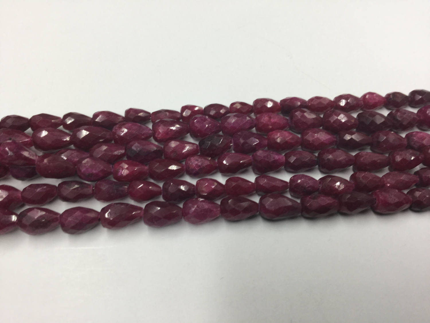 Ruby Straight Drill Drops Faceted