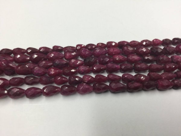 Ruby Straight Drill Drops Faceted