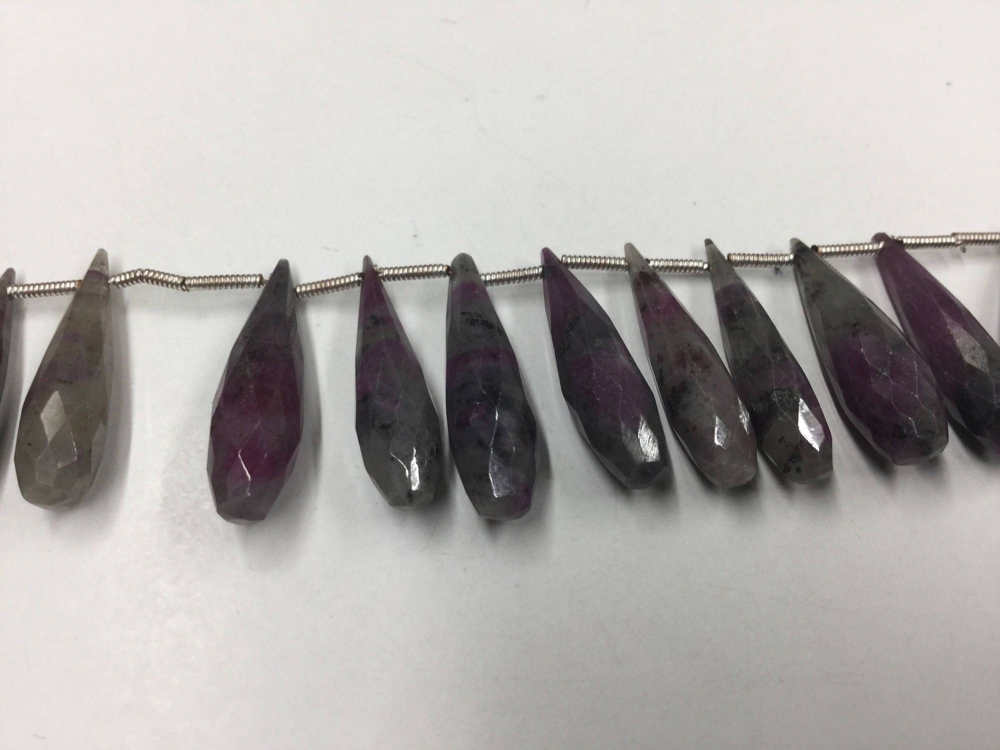 Ruby Zosite Drops Faceted