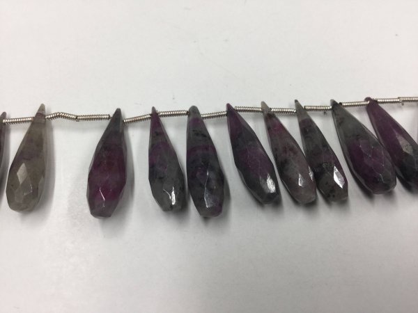 Ruby Zosite Drops Faceted