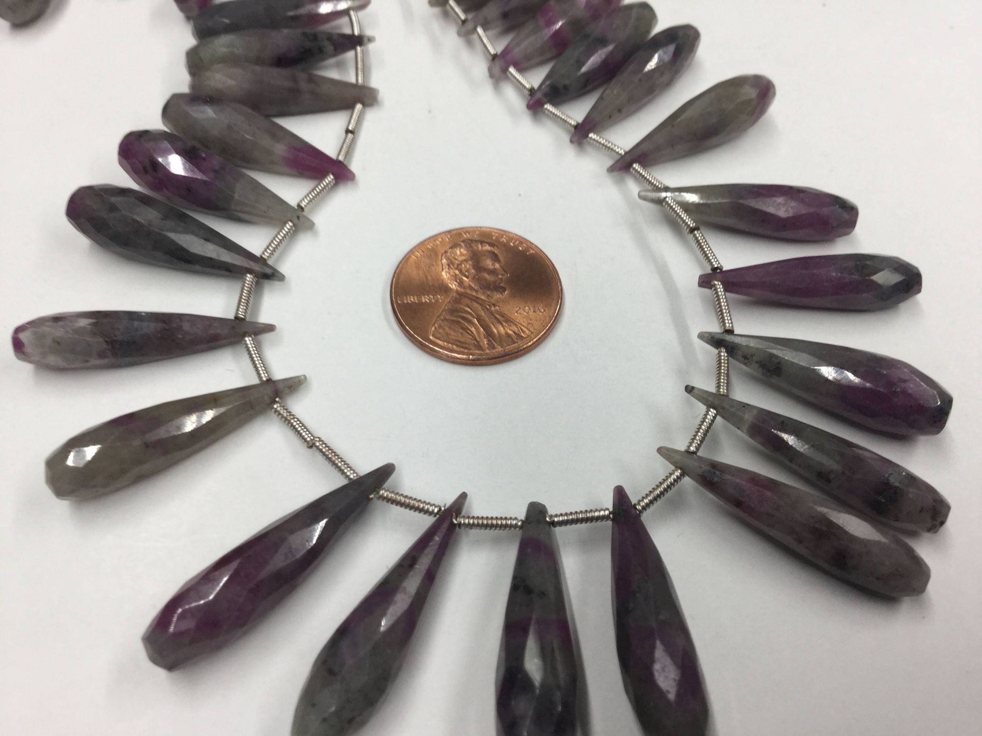 Ruby Zosite Drops Faceted