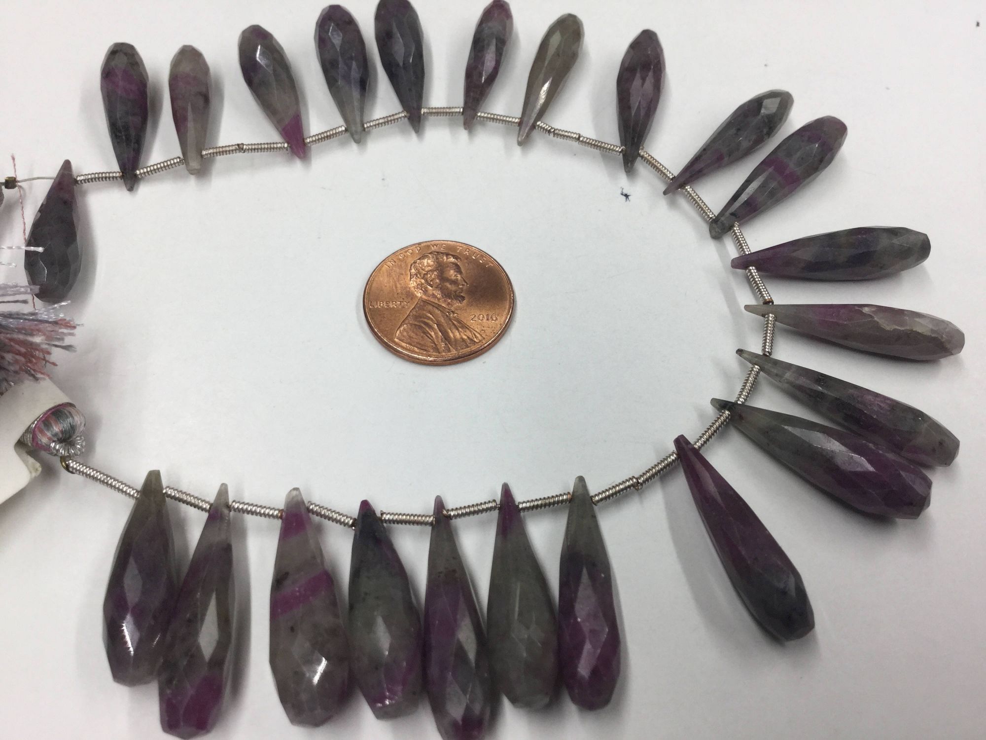 Ruby Zosite Drops Faceted