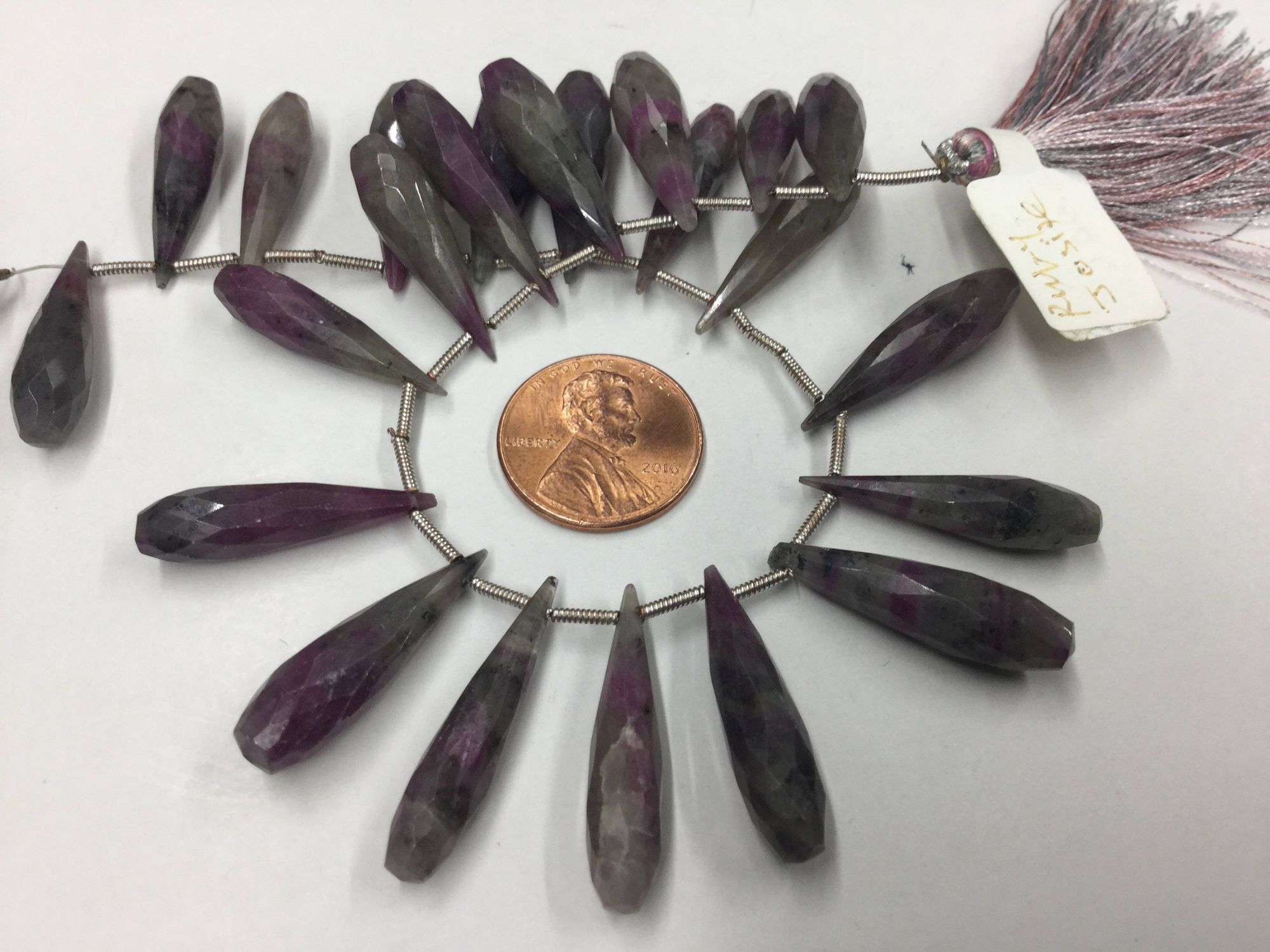 Ruby Zosite Drops Faceted