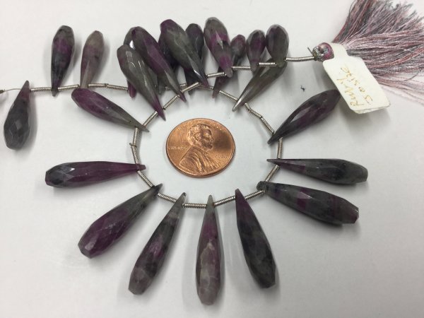 Ruby Zosite Drops Faceted