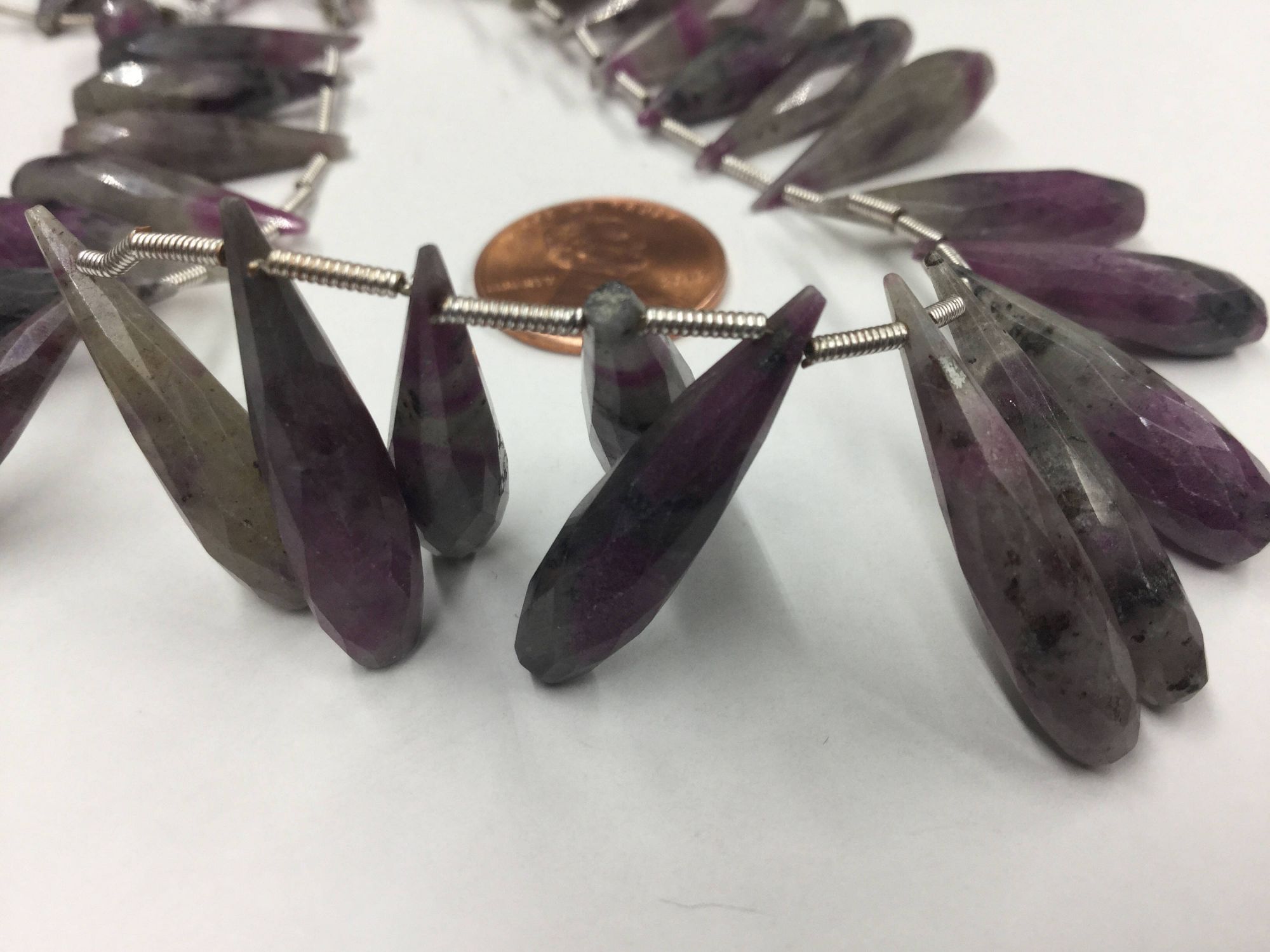 Ruby Zosite Drops Faceted