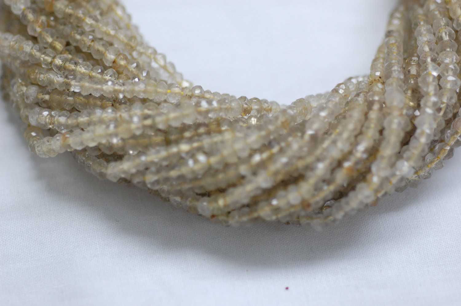 Rutilated Quartz Rondelle Faceted