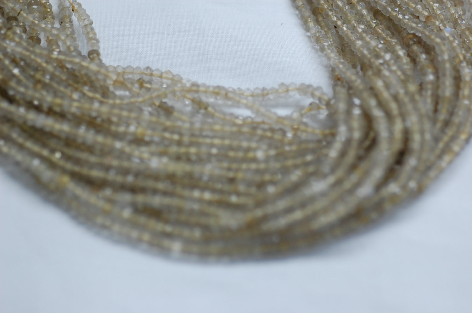 Rutilated Quartz Rondelle Faceted
