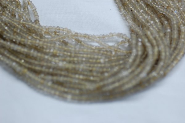 Rutilated Quartz Rondelle Faceted