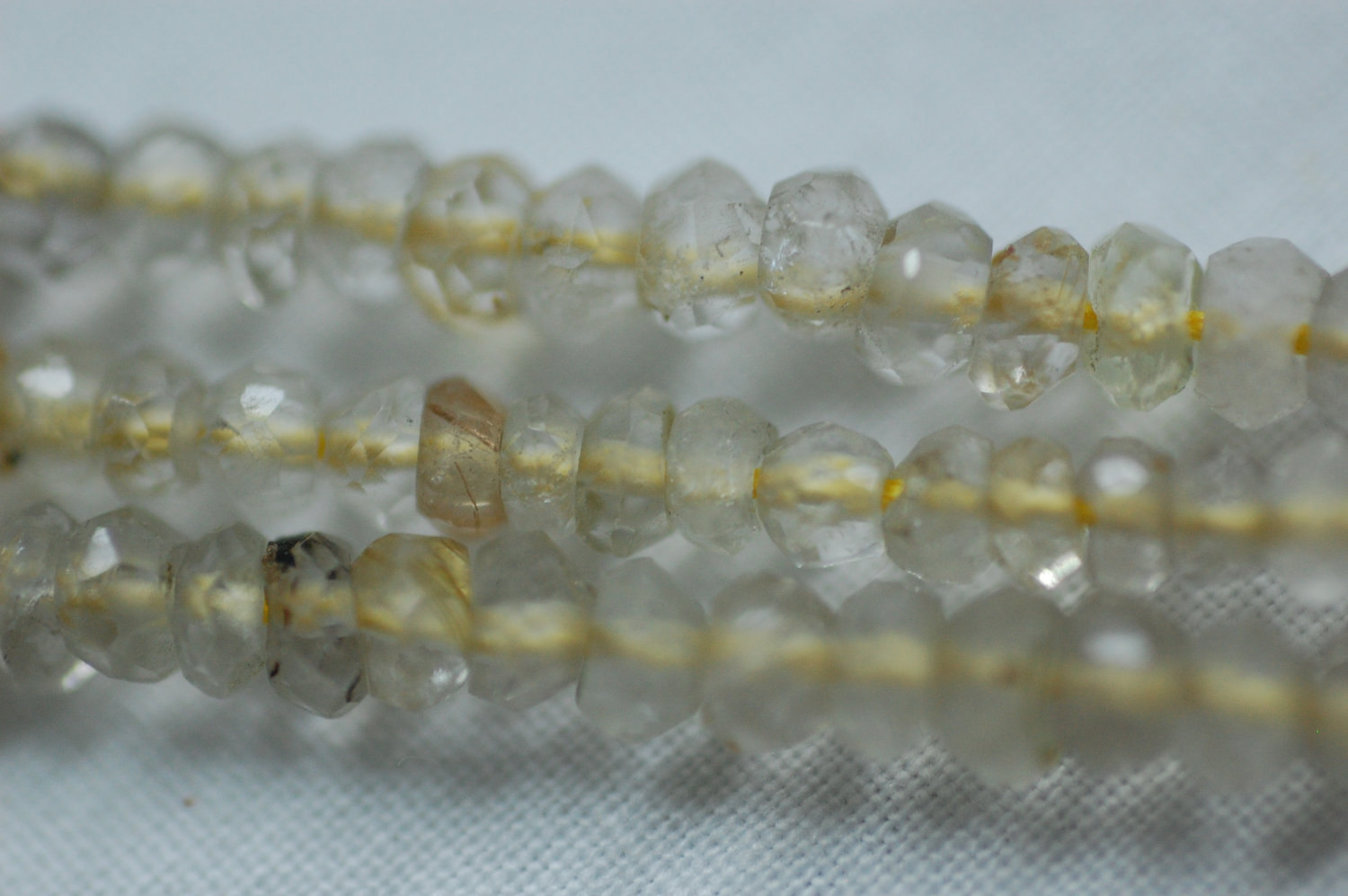 Rutilated Quartz Rondelle Faceted