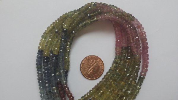 Sapphire Multi Color Rondelle Faceted