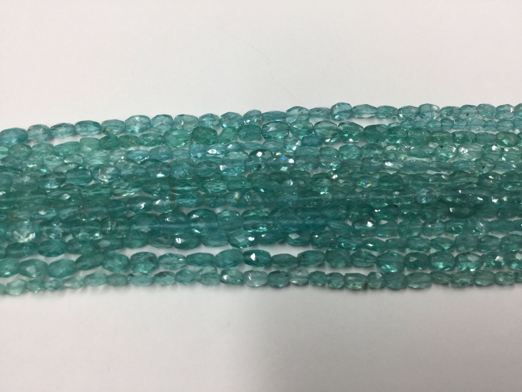 Sea-Green Apatite Ovals Faceted
