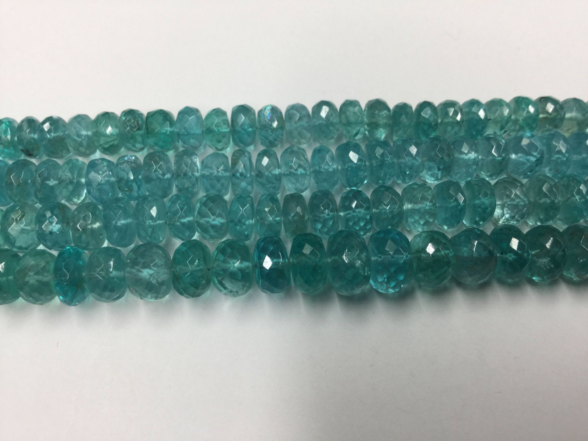 Sea-Green Apatite Rondelles Faceted