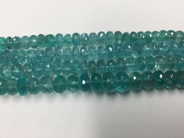 Sea-Green Apatite Rondelles Faceted