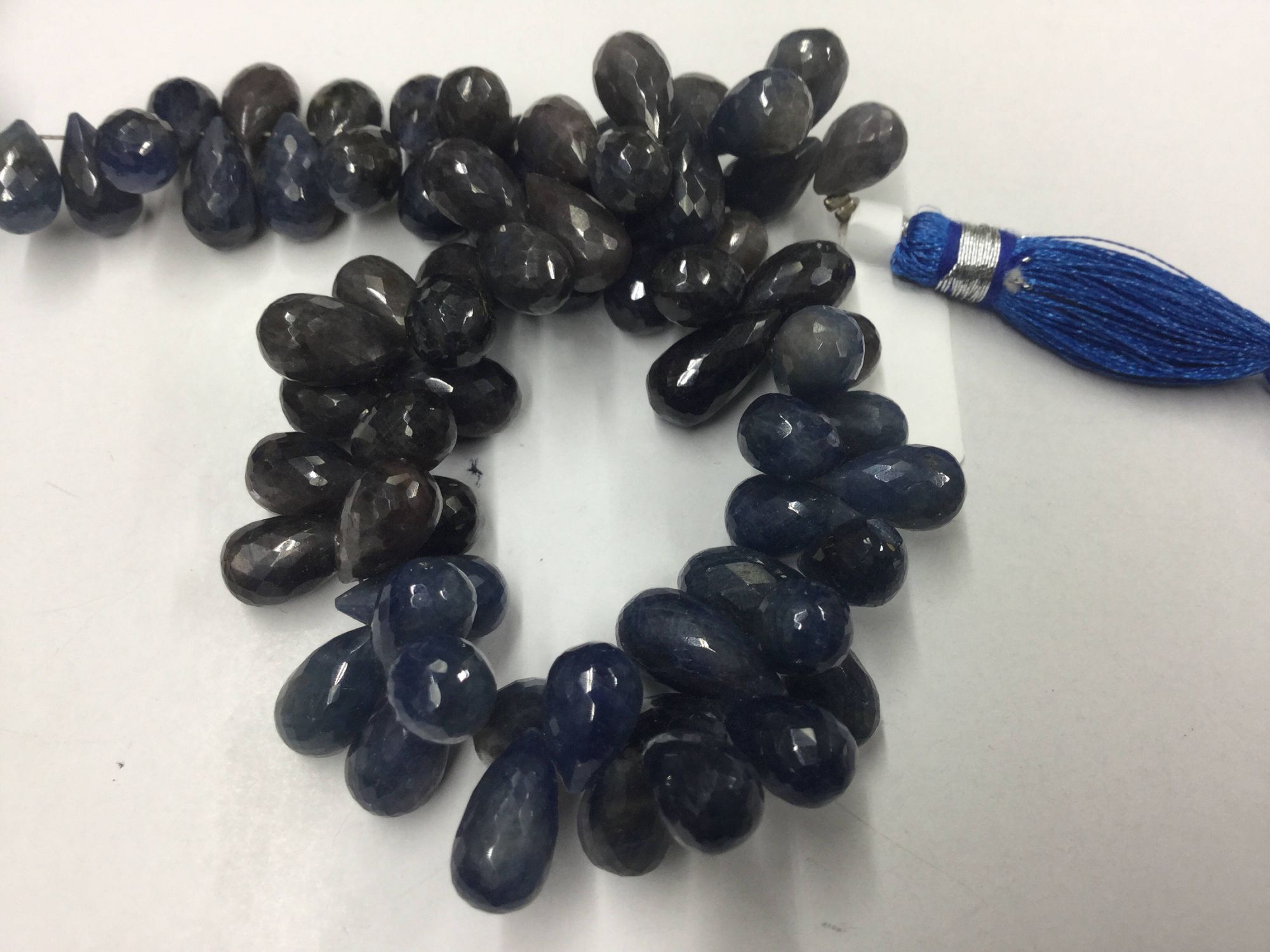 Shaded Blue Sapphire Drops Faceted