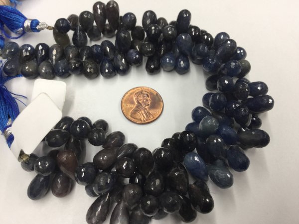 Shaded Blue Sapphire Drops Faceted