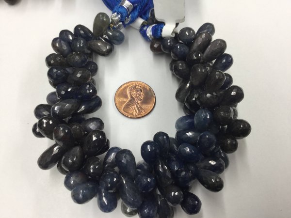 Shaded Blue Sapphire Drops Faceted