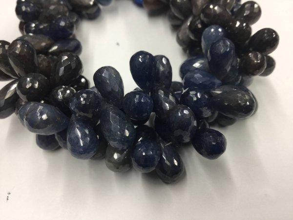 Shaded Blue Sapphire Drops Faceted
