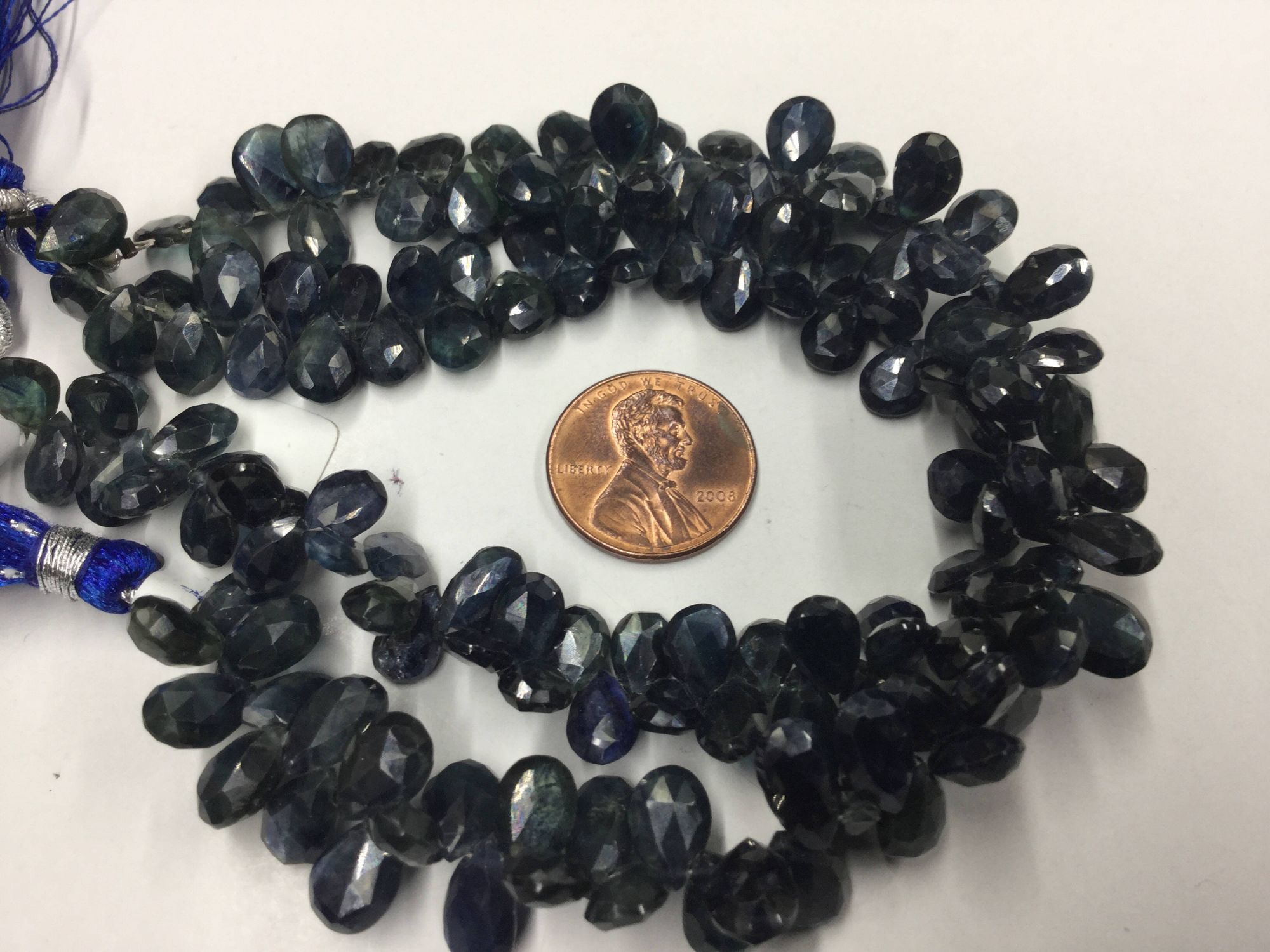 Shaded Blue Sapphire Pears Faceted