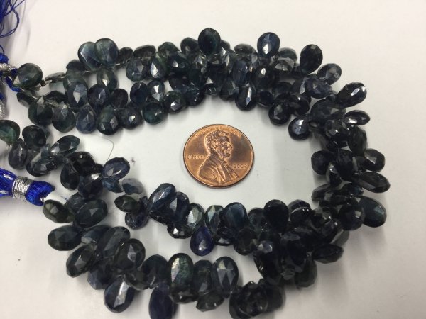 Shaded Blue Sapphire Pears Faceted