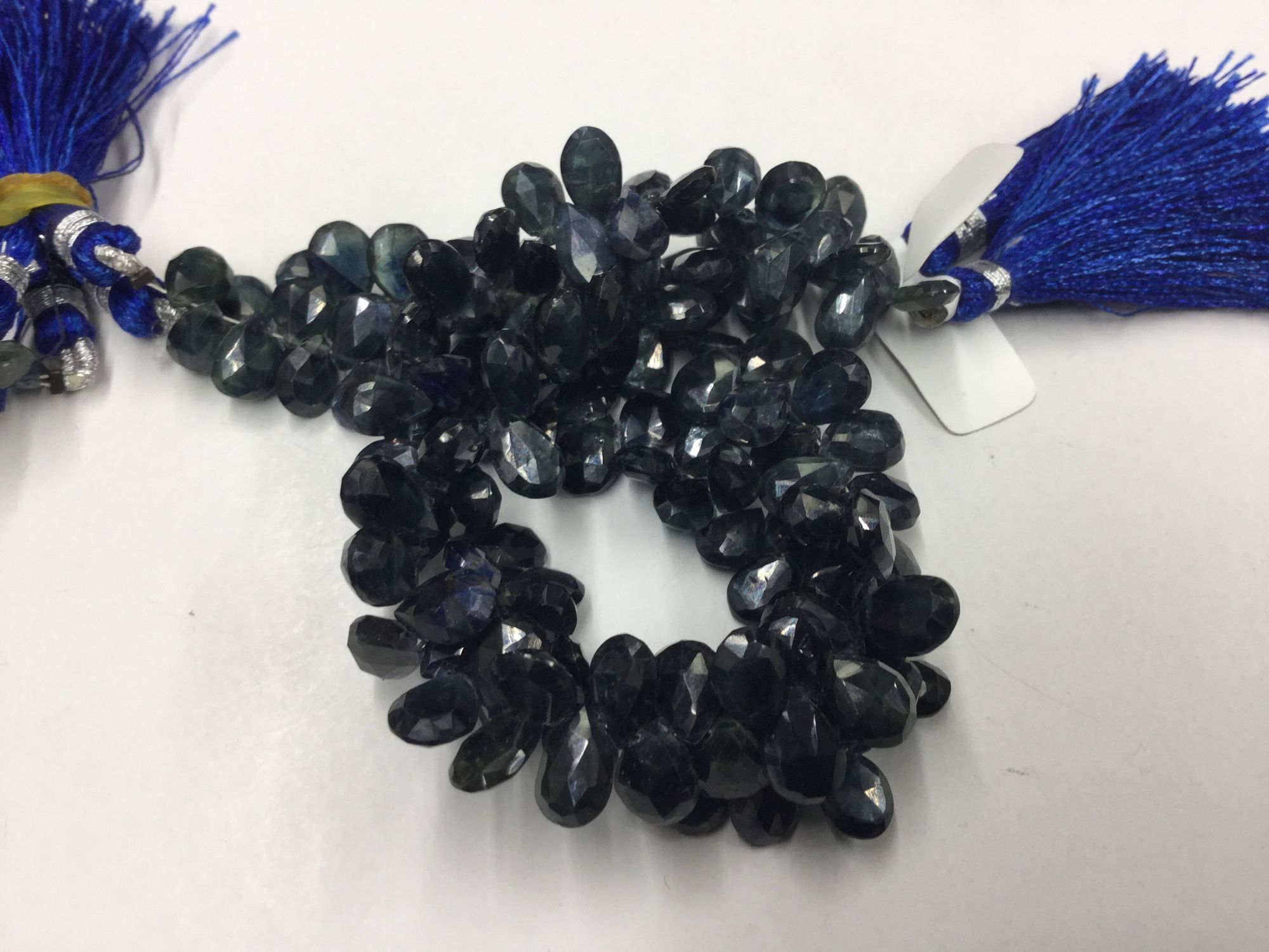 Shaded Blue Sapphire Pears Faceted