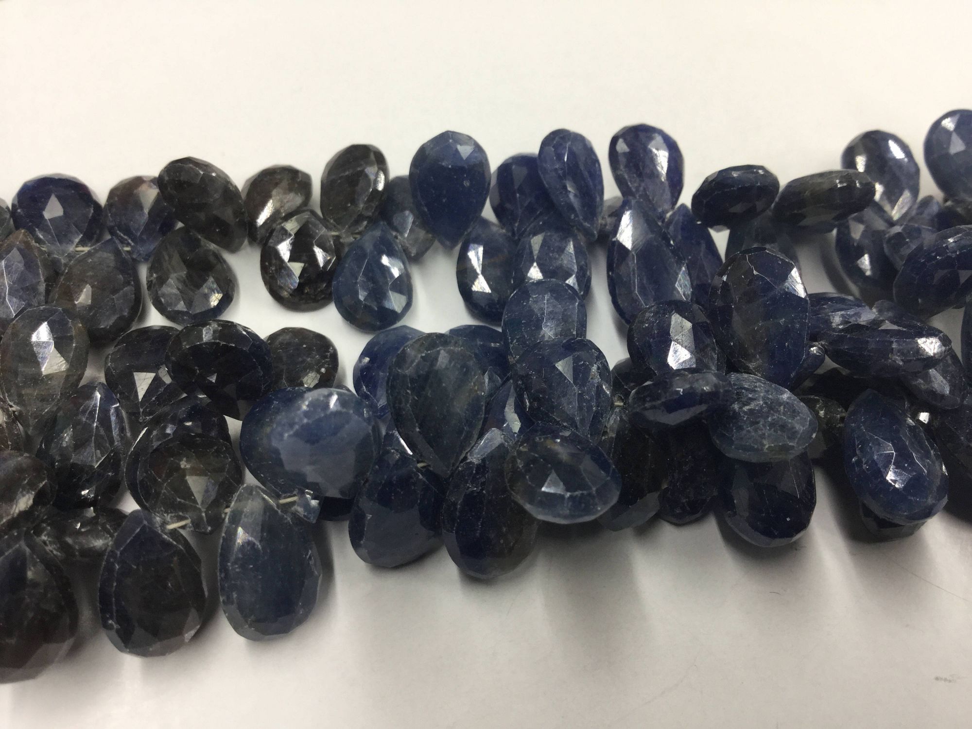 Shaded Blue Sapphire Pears Faceted
