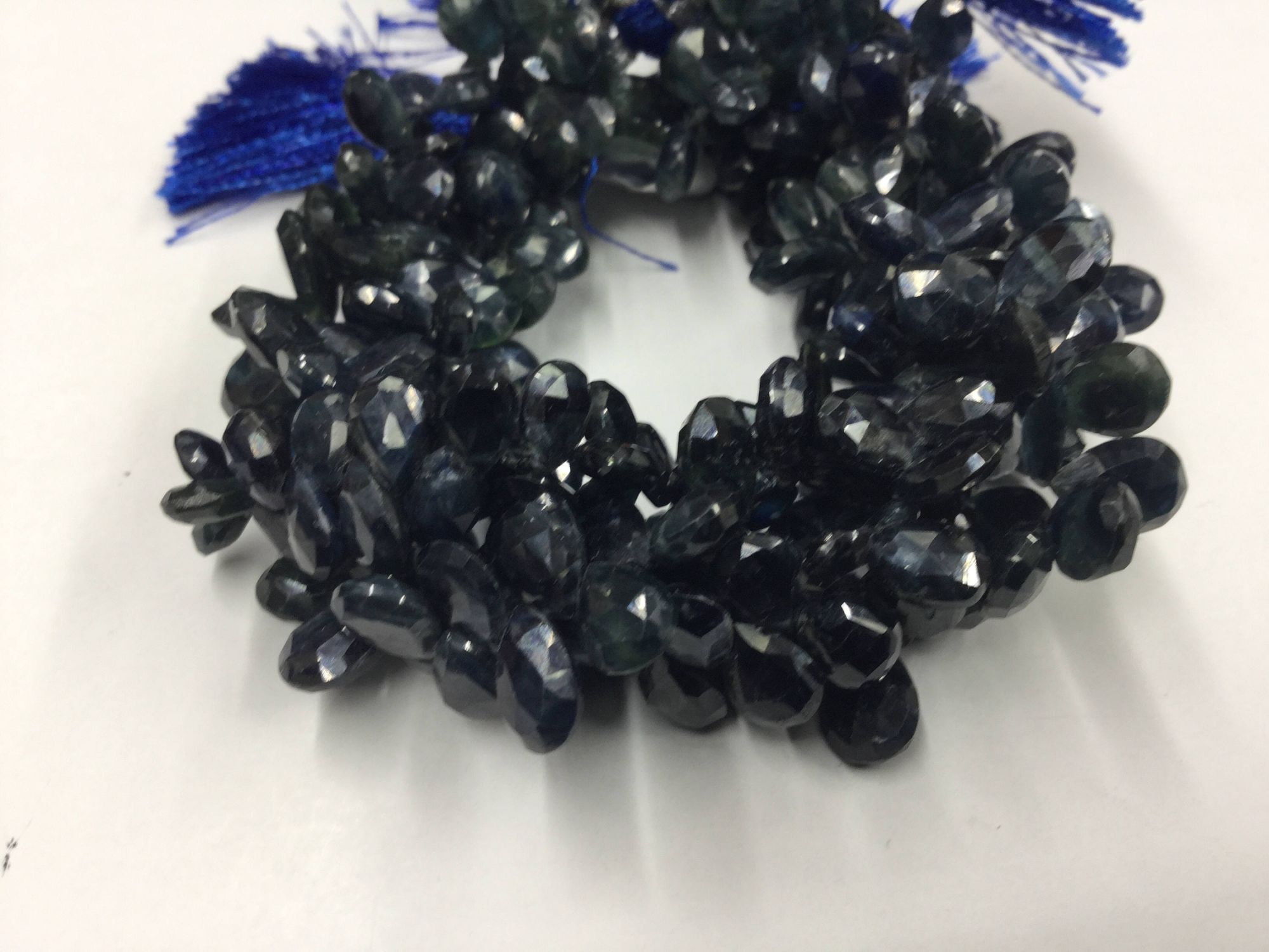 Shaded Blue Sapphire Pears Faceted