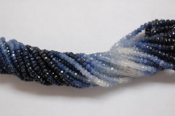 Shaded Blue Sapphire Rondelle Faceted