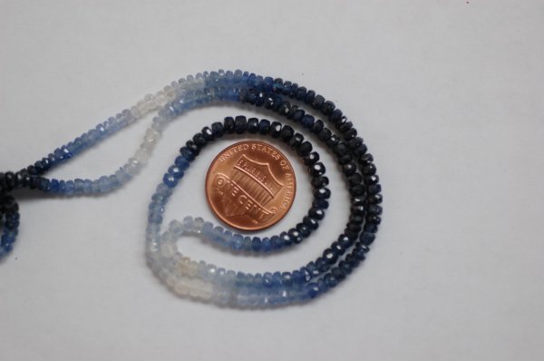 Shaded Blue Sapphire Rondelle Faceted