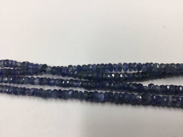 Shaded Blue Sapphire Rondelles Faceted