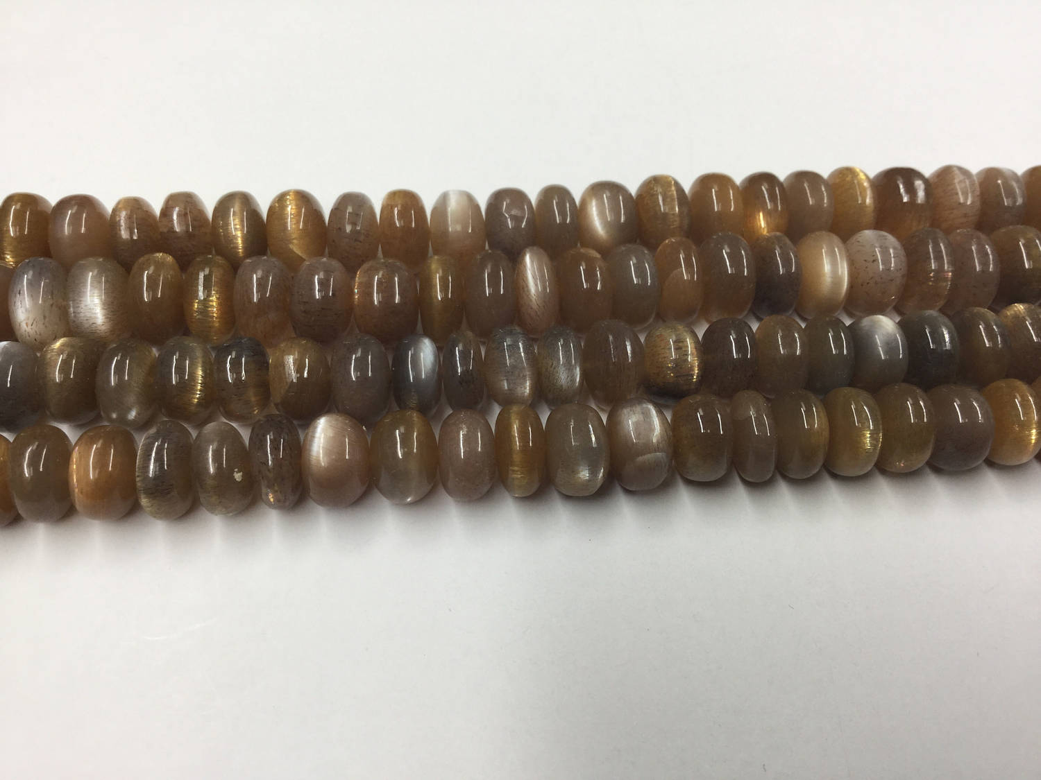 Shaded Chocolate Moonstone Rondelles Smooth