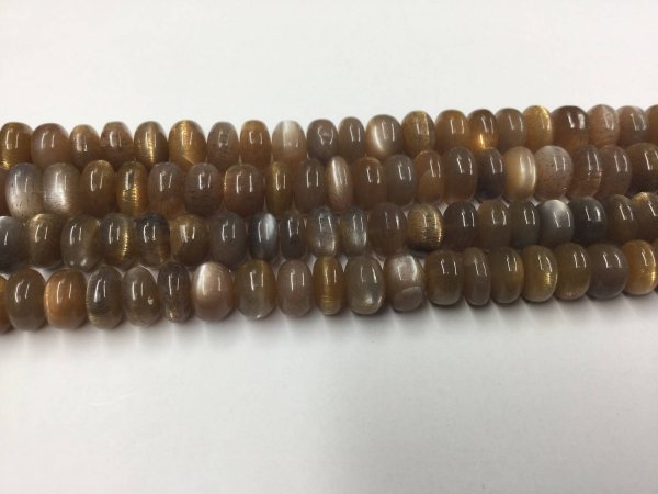 Shaded Chocolate Moonstone Rondelles Smooth